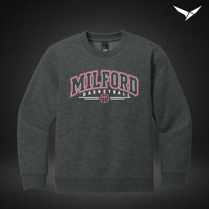 Her Game youth-crewneck — heathered charcoal — Front