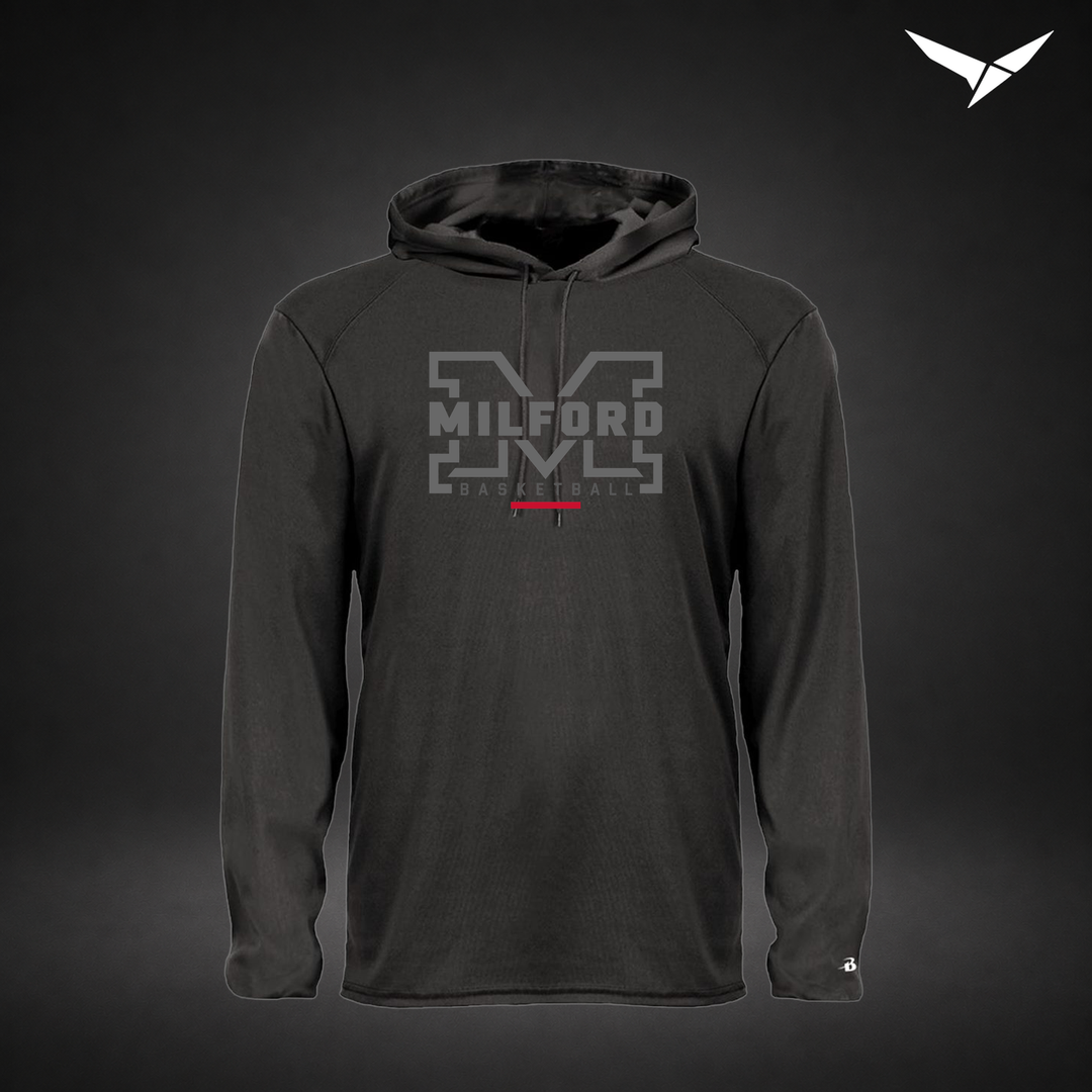 Lockdown long-sleeve-hooded-tee — black — Front