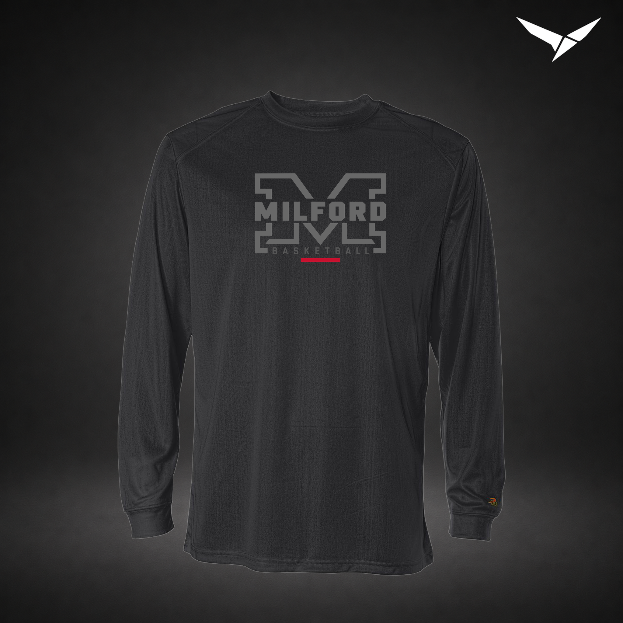 Lockdown long-sleeve-performance-tee — black — Front