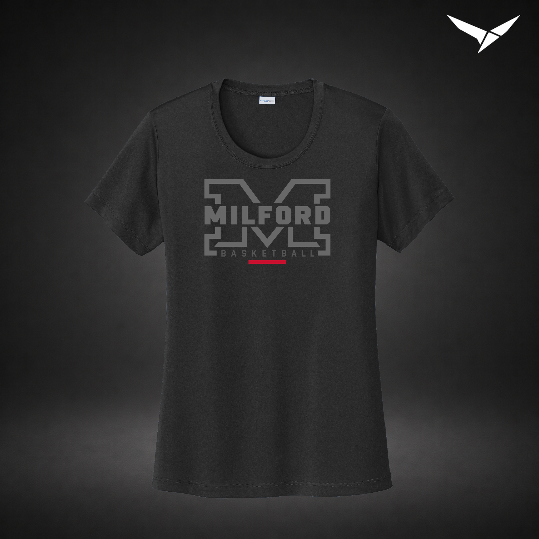 Lockdown womens-performance-tee — black — Front
