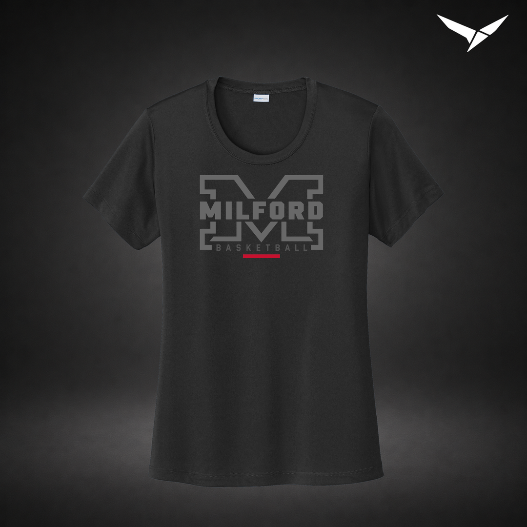 Lockdown womens-performance-tee — black — Front