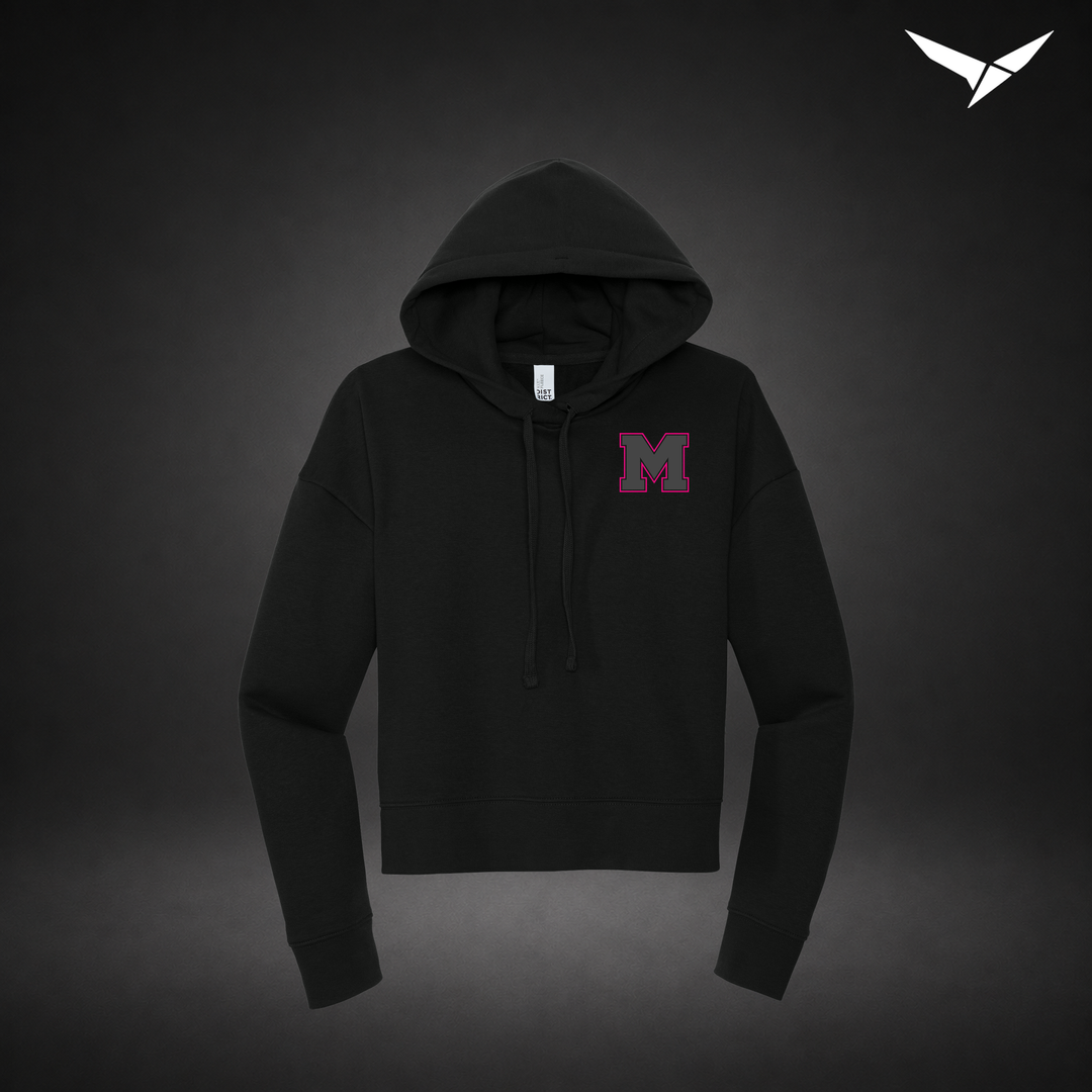Night Court cropped-hoodie — black — Front