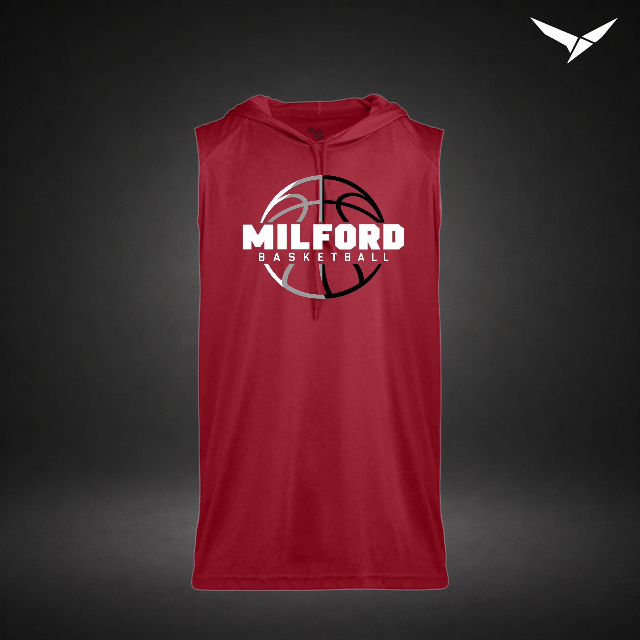 Next Gen sleeveless-hoodie — red — Front