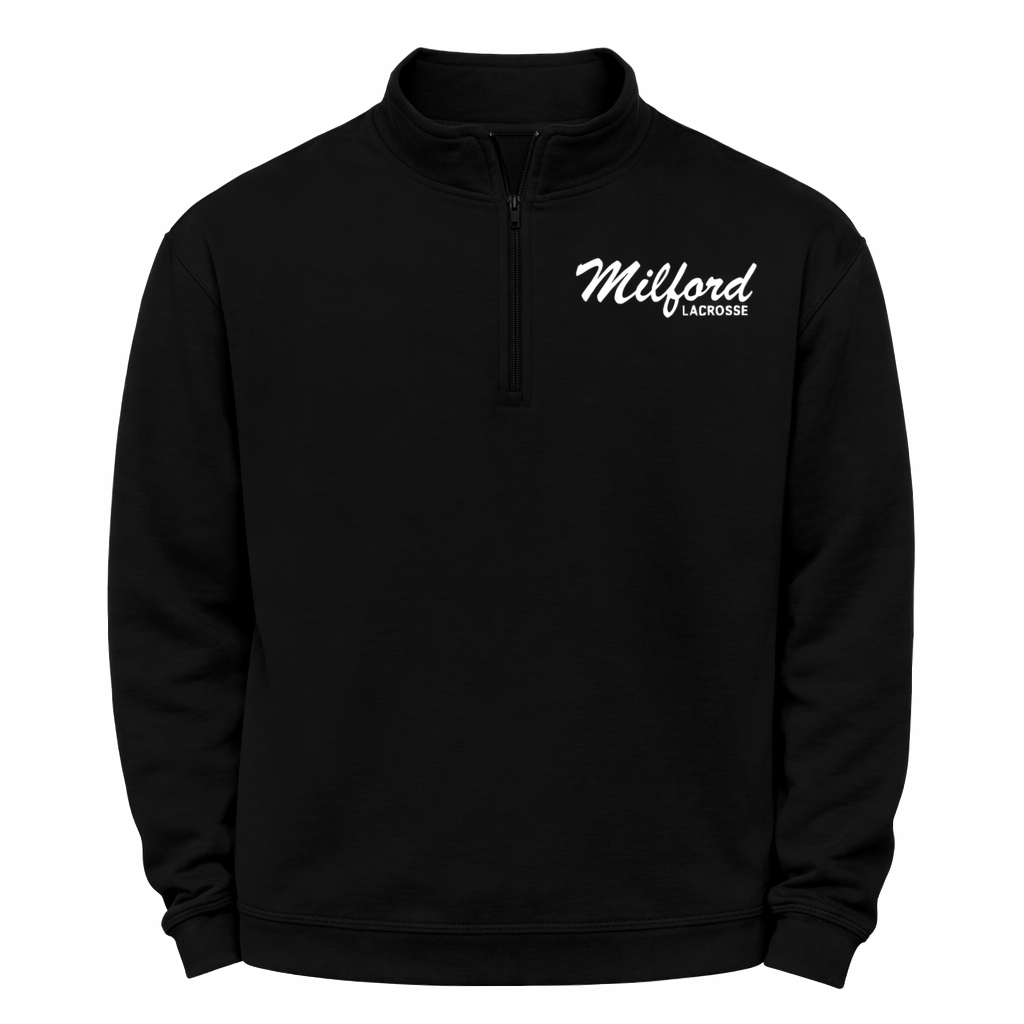 Milford Lacrosse Script 1/4 Zip Fleece