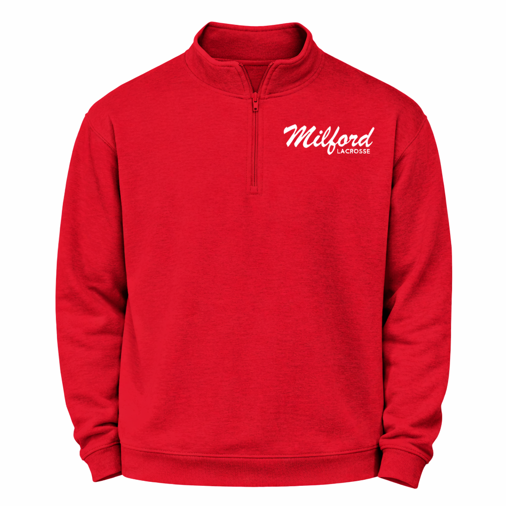 Milford Lacrosse Script 1/4 Zip Fleece