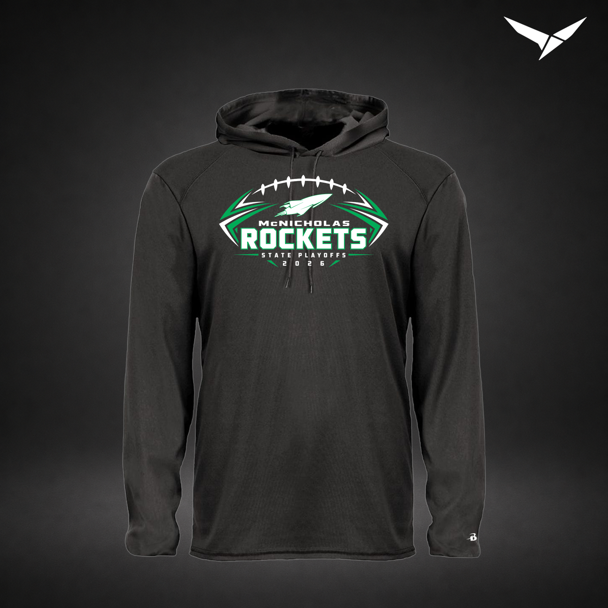 State Bound long-sleeve-hooded-tee — black — Front