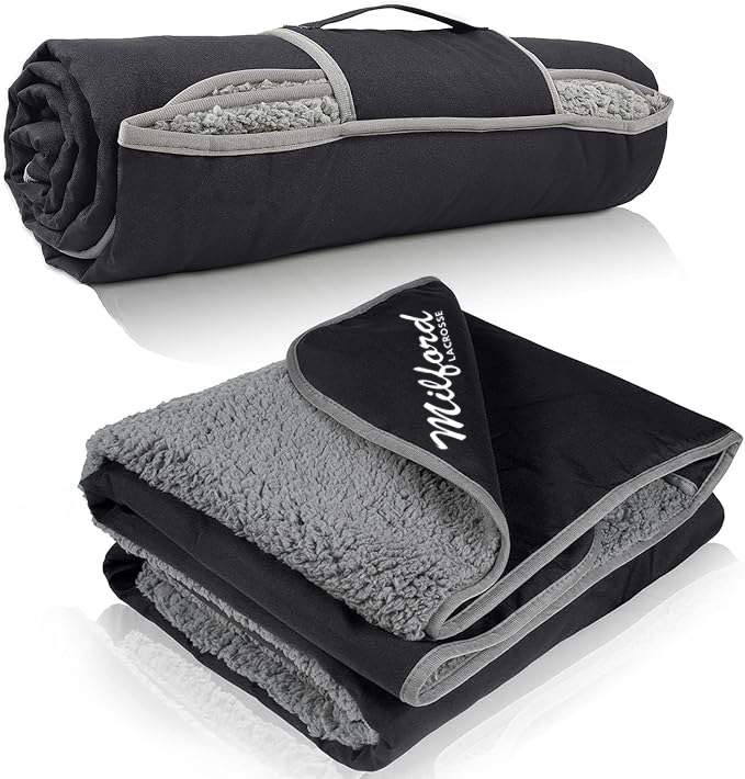 Milford Lacrosse Script Waterproof Blanket