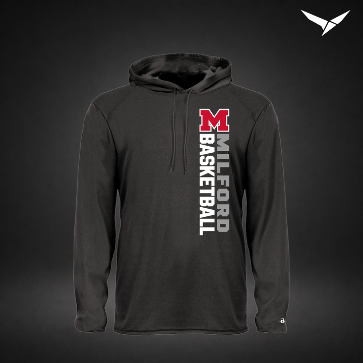 Crossover long-sleeve-hooded-tee — black — Front