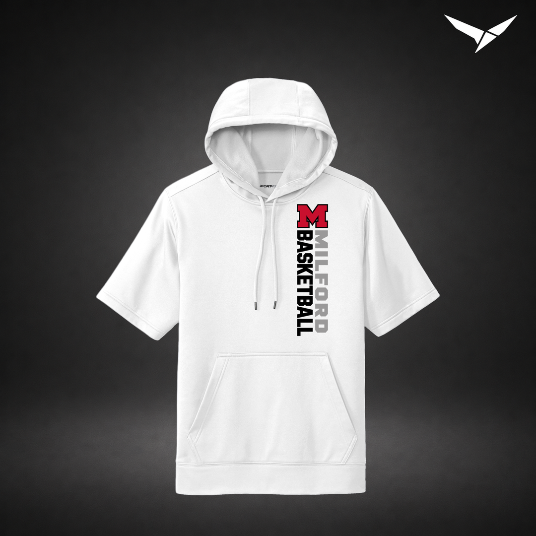 Crossover short-sleeve-hoodie — white — Front