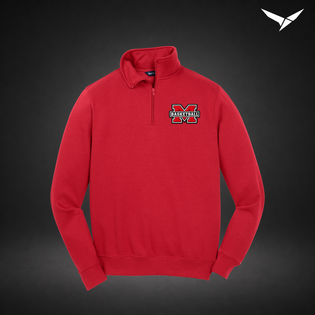 Milford Basketball Fleece Quarter-Zip — mens — Red