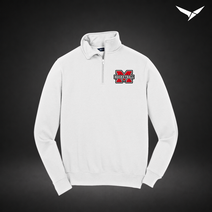 Milford Basketball Fleece Quarter-Zip — mens — White