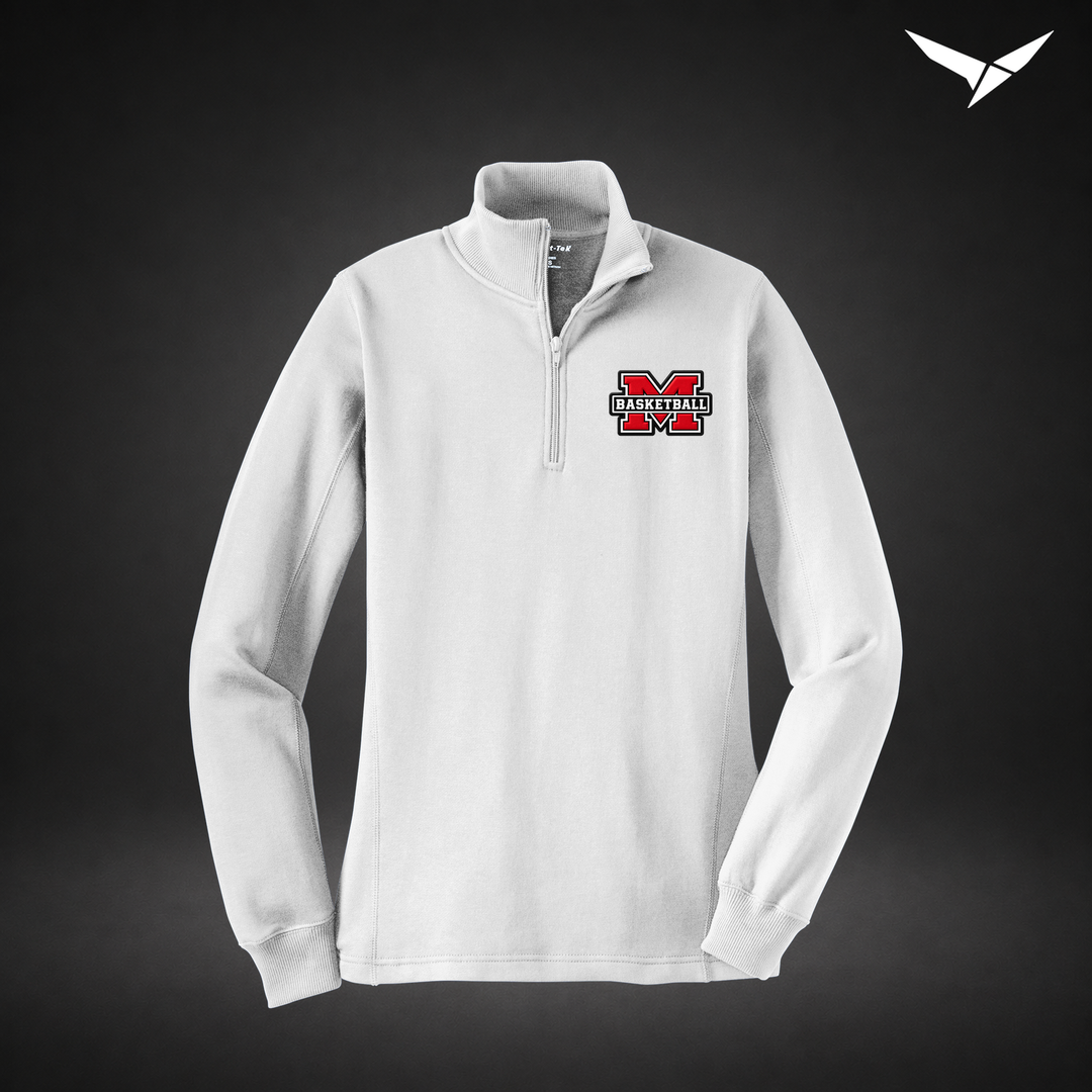 Milford Basketball Fleece Quarter-Zip — womens — White