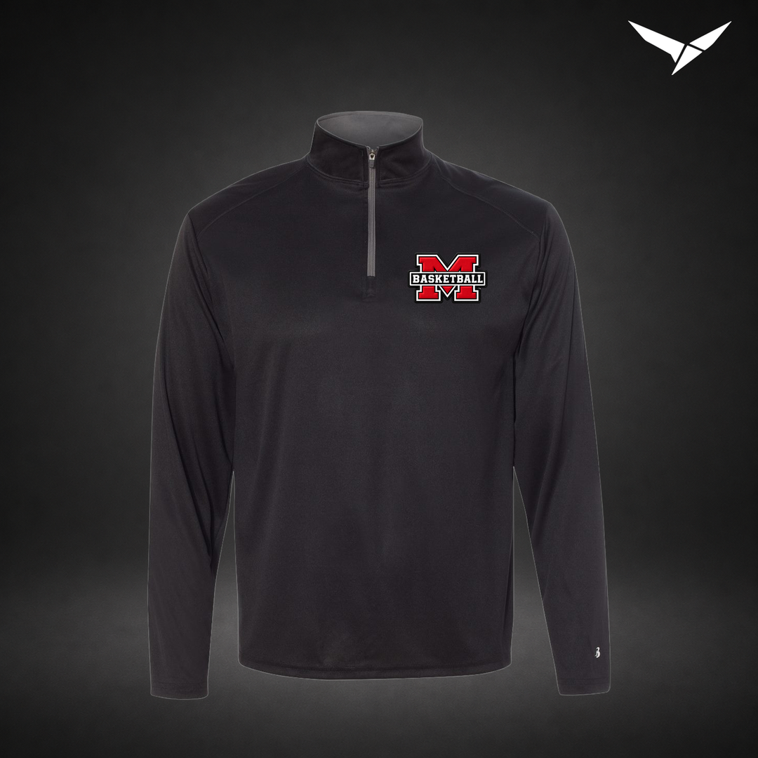 Milford Basketball Performance Quarter-Zip — mens — Black/Graphite