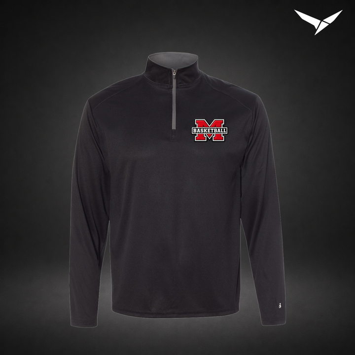 Milford Basketball Performance Quarter-Zip — mens — Black/Graphite