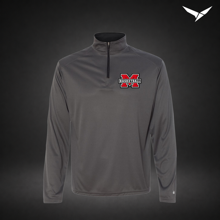 Milford Basketball Performance Quarter-Zip — mens — Graphite/Black