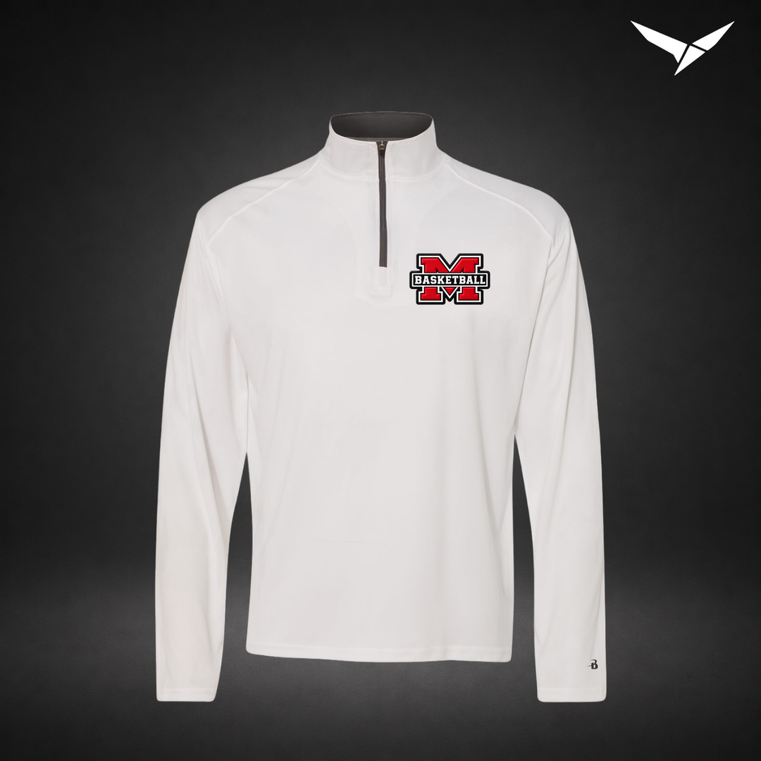 Milford Basketball Performance Quarter-Zip — mens — White/Graphite