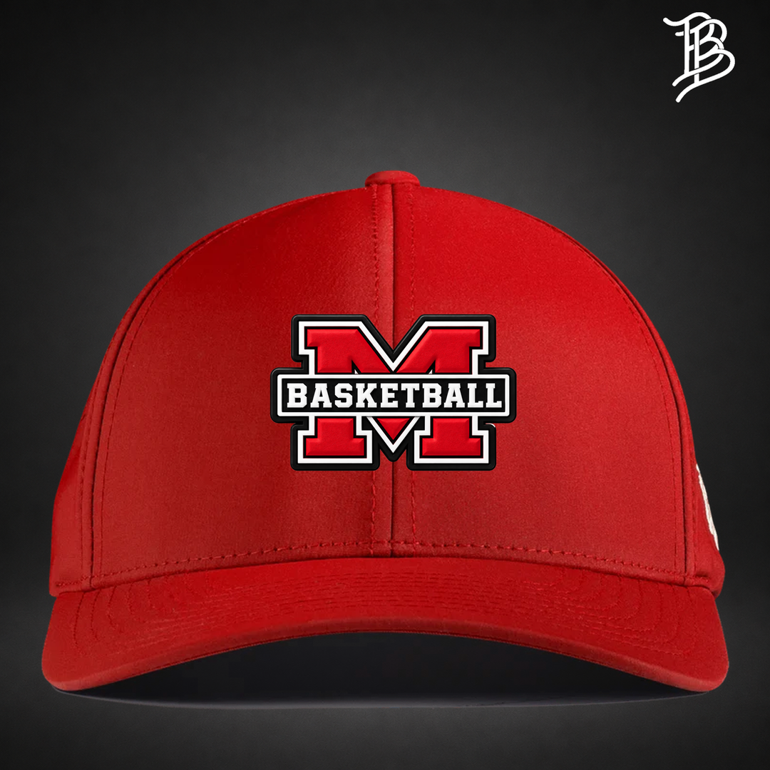 Milford Basketball Block M Hat - Red