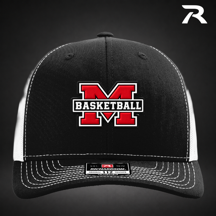 Milford Basketball Block M - Richardson Hat - Black / White