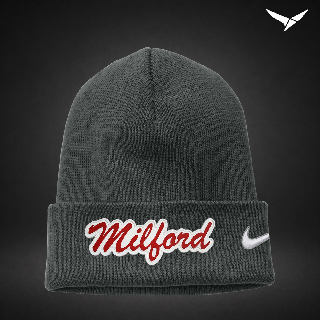 Milford Script Nike Cuffed Beanie - Anthracite